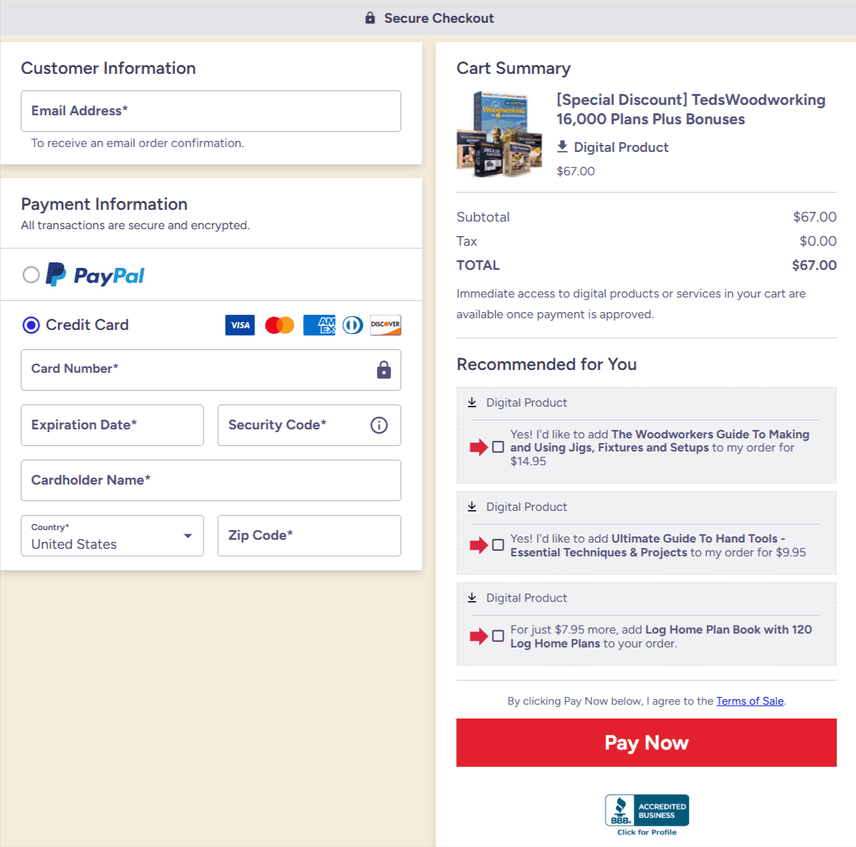 Teds Woodworking Checkout page 